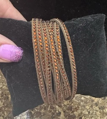 Pulsera Touchstone Cristal Ámbar Ahumado Wrapstar NUEVA Foto 1 de 4