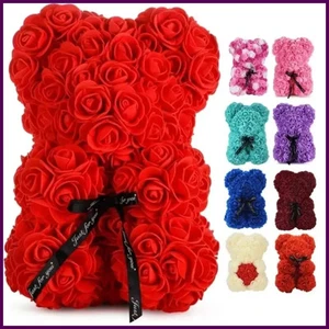 Orsacchiotto Rosa Eterna Fiore Artificiale Nuovo per Compleanno Festa della Mamma Mamma - Foto 1 di 29