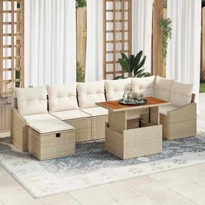 Garten-Sofa-Set 8 pcs Poly-Rattan Gartenmöbel Patio-Sitzmöbel Sommersofa vidaXL  - Bild 1 von 2