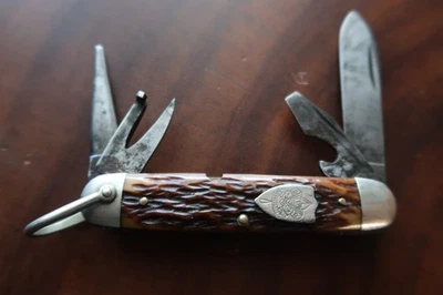 Vintage Ulster Dwight Devine & Sons USA Boy Scout Knife ~ Rogers Bone ~ 1940s - Image 1 of 4