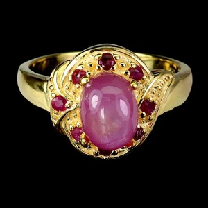 925 Sterling Silver Ring Oval Ruby 9x7mm Natural Gemstone Jewelry Size 8 - Picture 1 of 13
