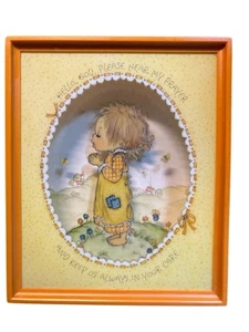 Vintage Hallmark Betsey Clark Hear My Prayer Shadow Box Wall Decor - Picture 1 of 7
