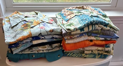 Lot 23 Vtg Hawaiian Shirt S/M/L/XL Multiple Brands & Materials Tommy Bahama + - Image 1 of 4