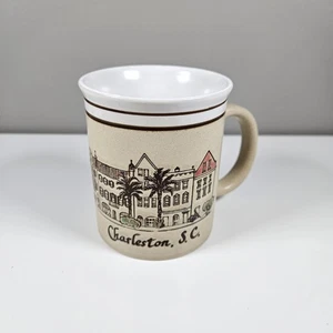 CHARLSTON Coffee Mug Cup Etched Tan Glazed Rim South Carolina 8oz. - Picture 1 of 4