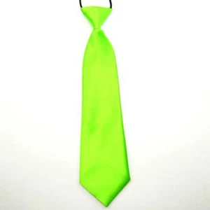 Boy Baby Kid Child Solid Satin Pre-tie Elastic Necktie School Party Wedding Tie - Picture 1 of 13