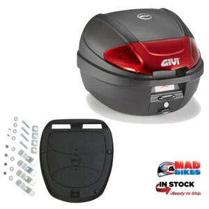GIVI E300 N2B MONOLOCK 30LT MOTORCYCLE / SCOOTER TOP BOX & FREE BASE PLATE KIT - Picture 1 of 7