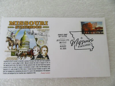 Missouri Statehood (1821-2021) Forever Stamp Fdc Sc#5626 Panda Cachet Cover 2021 Foto 1 de 2