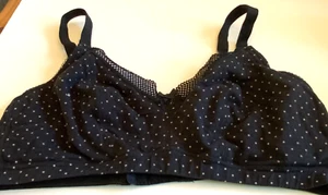 Pour Moi Black Spot Nursing Bra Cotton Mix Maternity Size 38D Cool Comfortable - Picture 1 of 7
