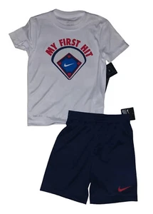 Nike Boy 2 Piece T-Shirt & Shorts Set ~DRI-FIT ~ Size 6 NWT Blue & White - Picture 1 of 5