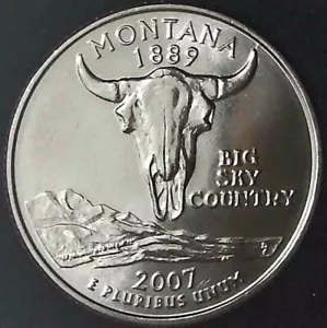 2007-D 25C State Quarter Montana BU CLAD 20uc0225-2 - Picture 1 of 2