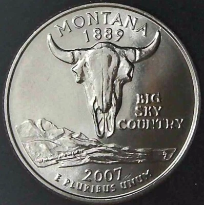 2007-D 25C State Quarter Montana BU CLAD 20uc0225-2 - Image 1 of 2