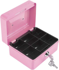 Safe Box with Key Lock, Portable Steel Petty Fireproof Waterproof Cash Security 