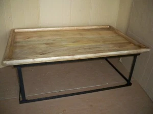 Couchtisch Mangoholz Metall Beistelltisch 110 x 70 cm . Impressionen Living - Bild 1 von 8