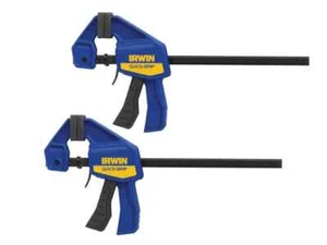 2 x Abrazadera de mini barra Irwin Quick-Grip T54122EL7 con una mano 300 mm / 12" paquete doble - Imagen 1 de 2