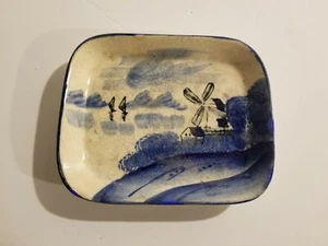 Plato vintage de cerámica (B) de 6 pulgadas - holandés/holandés, azul y blanco - muy antiguo pesado - Imagen 1 de 2