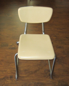 VIRCO Mid-Century Modern Kids Size School Classroom Student Chair Tan / Beige