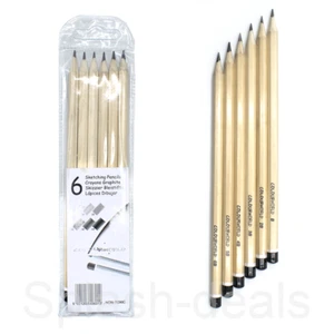 6 Graded Sketching Drawing Pencils - B 2B 3B 4B 5B 6B Pencil Set - Handy Wallet - Picture 1 of 5