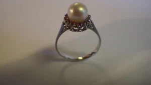 Traumhaft schöner Perlenring "ECHT GOLD" 750/18 Karat mit Steine - Bild 1 von 11