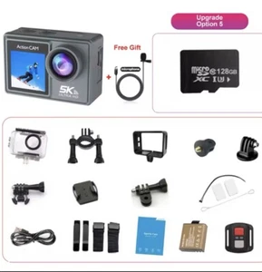 5K Action Camera 4K60FPS Dual IPS Touch LCD DVR EIS 170° 30M Waterproof 5X Zoom - Imagen 1 de 11
