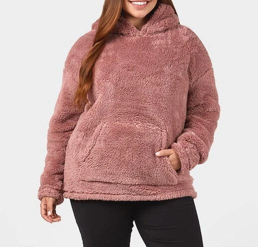 32° Degrees Women's Soft Plush Sherpa Pullover Hoodie - Spiced Chai - XL - Image 1 of 1