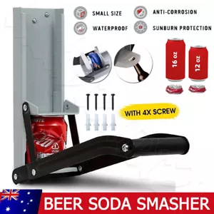 Heavy Duty Aluminium Can Crusher Wall Mount Bottle Opener Beer Soda Smasher - Picture 1 of 12