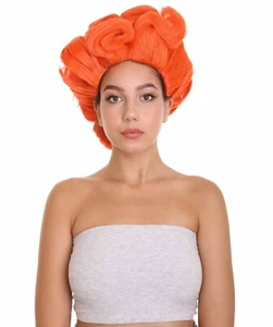 Womens Short Length Orange Straight Pinned Up RuPaul Wig, HW-6699A - Picture 1 of 9