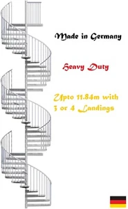 Outdoor Spiral Staircase Hot-dip Galvanized Heavy Duty Multi-Story Fire Escape - Picture 1 of 21