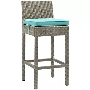 Conduit Bar Stool in Light Gray Turquoise - Picture 1 of 3