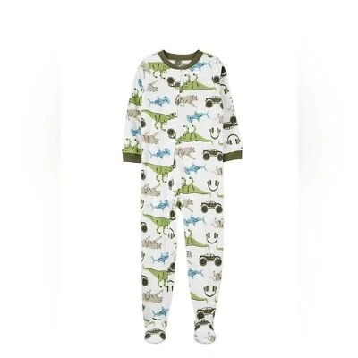 Carter’s boys dino zippered footie pajamas Size 5 - Image 1 of 4