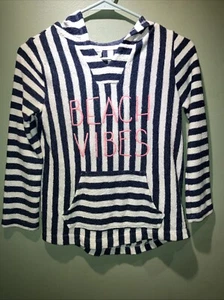 GAP KIDS Beach vibes Summer Sweatshirt 8 Blue And White Stripes Cover Up - Picture 1 of 6