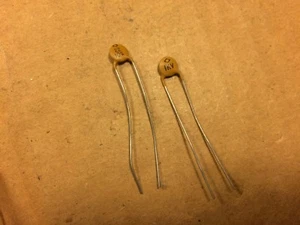 2 NOS Vintage Ceramic Disk 22 pf 1000v Capacitors CRL Amp Caps .000022 uf 1kv - Picture 1 of 3
