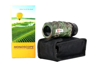 10X25 Perrini Woodland Camo Monocular with Nylon Sheath - Picture 1 of 3