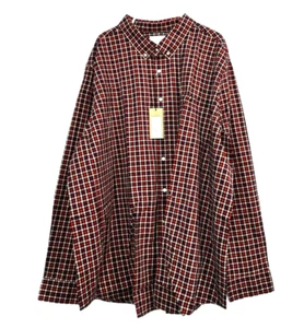 Goodfellow Mens 4X-Large Red/Blue/Orange Button Up plaid Flannel Pattern NWT - Picture 1 of 5