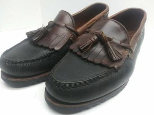 Scarpe Allen Edmonds da uomo taglia 11 D mocassini nappa Nashua slip on barca pelle - Foto 1 di 12