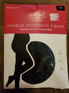 New Isabel Maternity S/M Black Opaque Tights B39