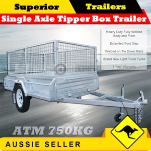 SUPERIOR 8x5 Single Axle Tipper Box Trailer With 600mm Cage - ATM 750KG - Picture 1 of 10