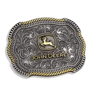 A718JD Montana Plateros John Deere Festoneado Duo Actitud Cinturón Hebilla NUEVO - Imagen 1 de 2