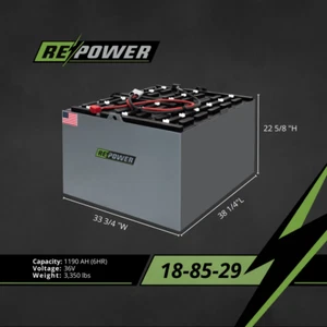Repower Reconditioned 18-85-29 Electric Forklift Battery 36V 38"L x 34"W x 22.5" - Picture 1 of 3
