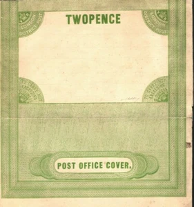 GB QV CLASSIC 1837 Stationery ESSAY Dickinson Silk-Thread 2d Cover/Wrapper A4G9 - Picture 1 of 6