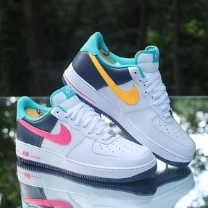 Nike Air Force 1 Low '07 South Beach Men’s Size 13 White Neon Custom HF4849-100 - Picture 1 of 11