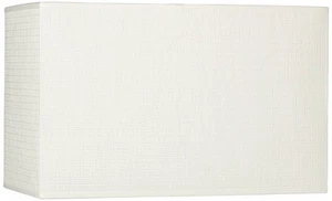 Off-White Medium Rectangular Paper Lamp Shade 16" Wide x 8" Deep x 10" High - Picture 1 of 5