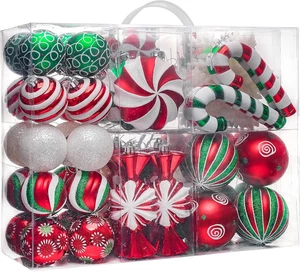 Weihnachtsschmuck Set, 108Ct Zuckerstange rot grün weiß bruchsicher Weihnachten - Bild 1 von 6