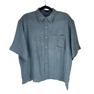 ATM Anthony Thomas Melillo Men's Blue Black Short Sleeve Button-Up Shirt L NWT - Picture 1 of 7