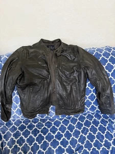 Lucky Brand Lederjacke Herren XL Bonneville Motorrad gewaschen braun - Bild 1 von 6
