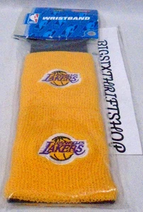 Vintage 2006 For Bare Feet NBA Los Angeles Lakers 2 Double Wide Wristbands - Picture 1 of 2