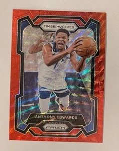 2023-24 Panini Prizm Anthony Edwards Red Ruby Wave Prizm #108 Timberwolves - Bild 1 von 2
