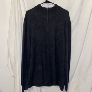 Joseph Abboud Merino Wool 1/4 Zip Sweater 2XLT Gray Extra Fine Knit Pullover - Picture 1 of 9