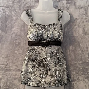 Vintage IZ Byer Womens Fairy Babydoll Top Size M Black Dark Romantic Preppy Y2K - Picture 1 of 12