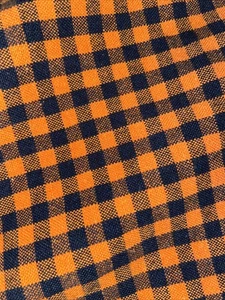 VTG Halloween Orange Buffalo Plaid Cotton Checkered Tablecloth Cover Round 60" - Picture 1 of 10