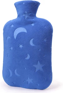 Hot Water Bottle with Soft Cover 2L Hot Water Bag with Cover Blue - Picture 1 of 7